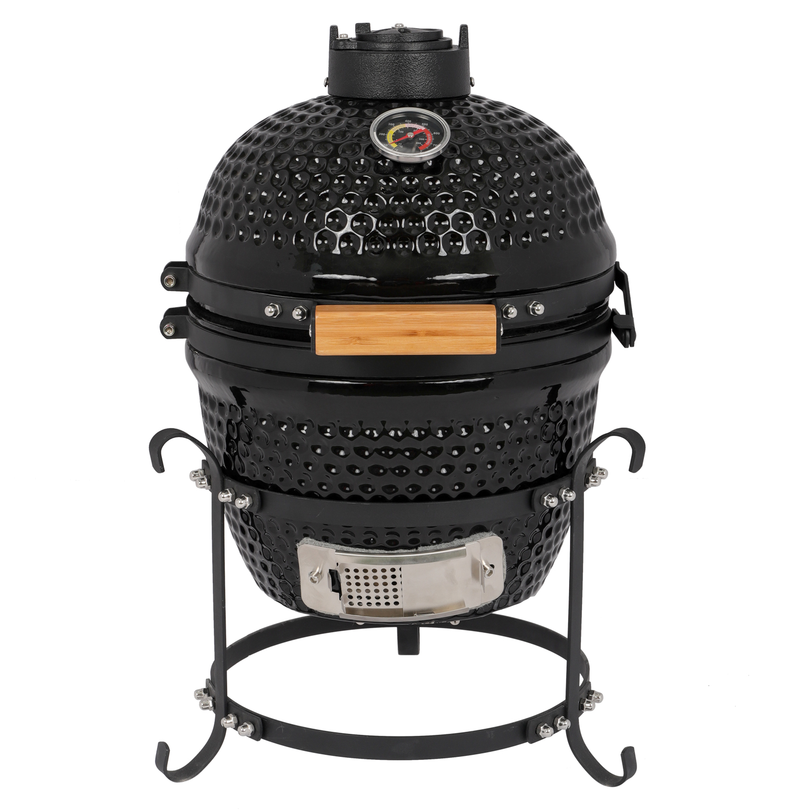 13in Round Ceramic Charcoal Grill Black