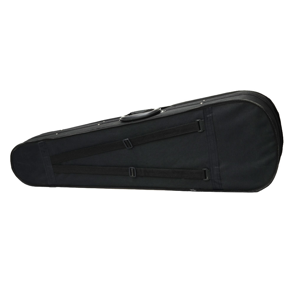 Durable Cloth Fluff Triangle Shape Case with Silver Gray Lining for 4/4 Violin Black